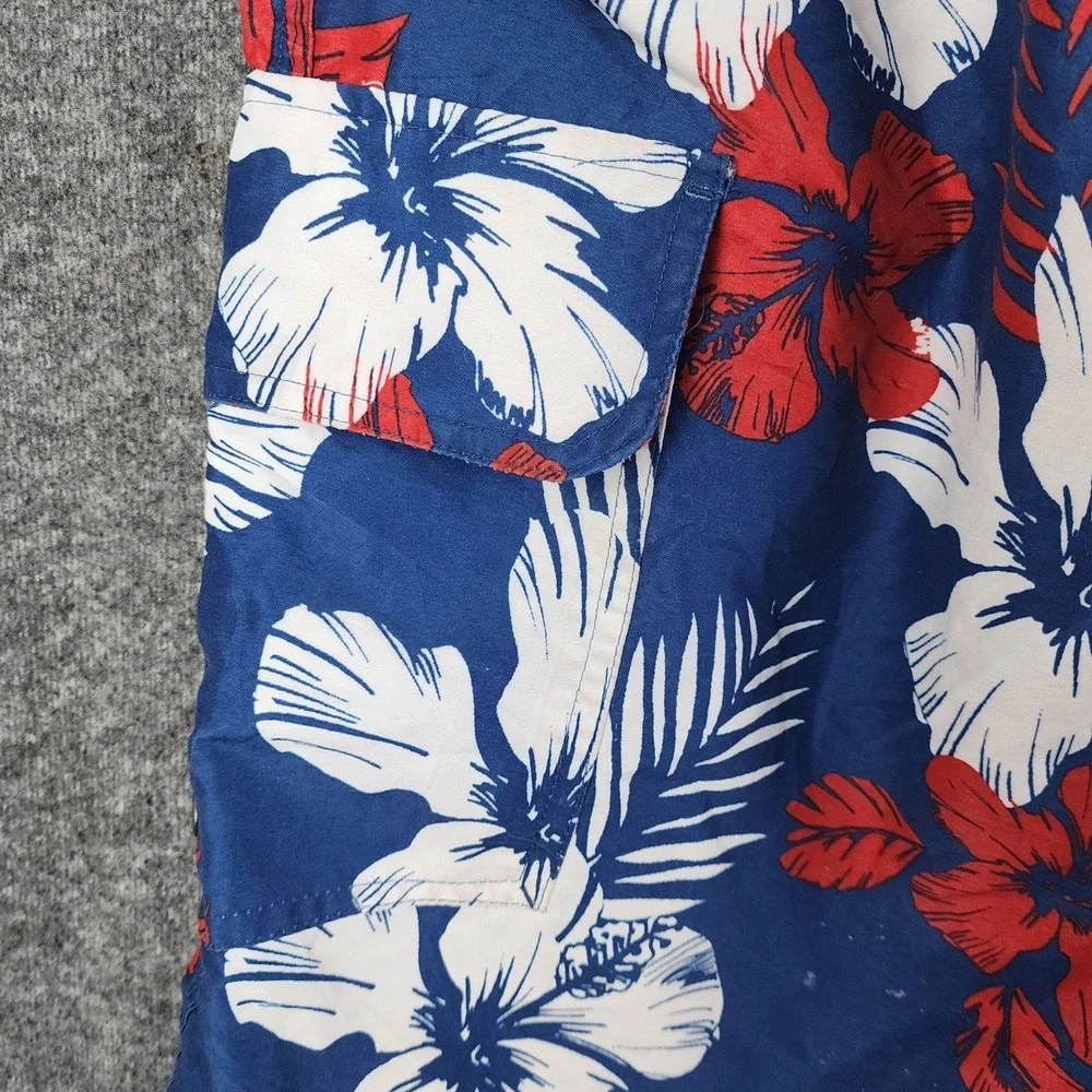 Foundry Swim Trunks Mens 3XL Blue Floral Tropical‎ Cargo Board Shorts